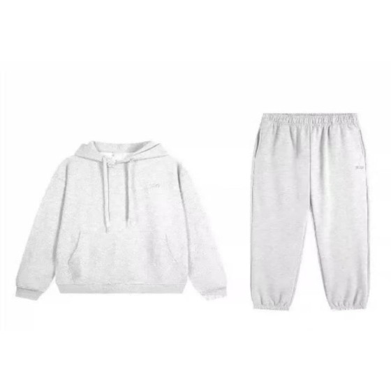 ALO Light Gray Hooded Jogger Suit